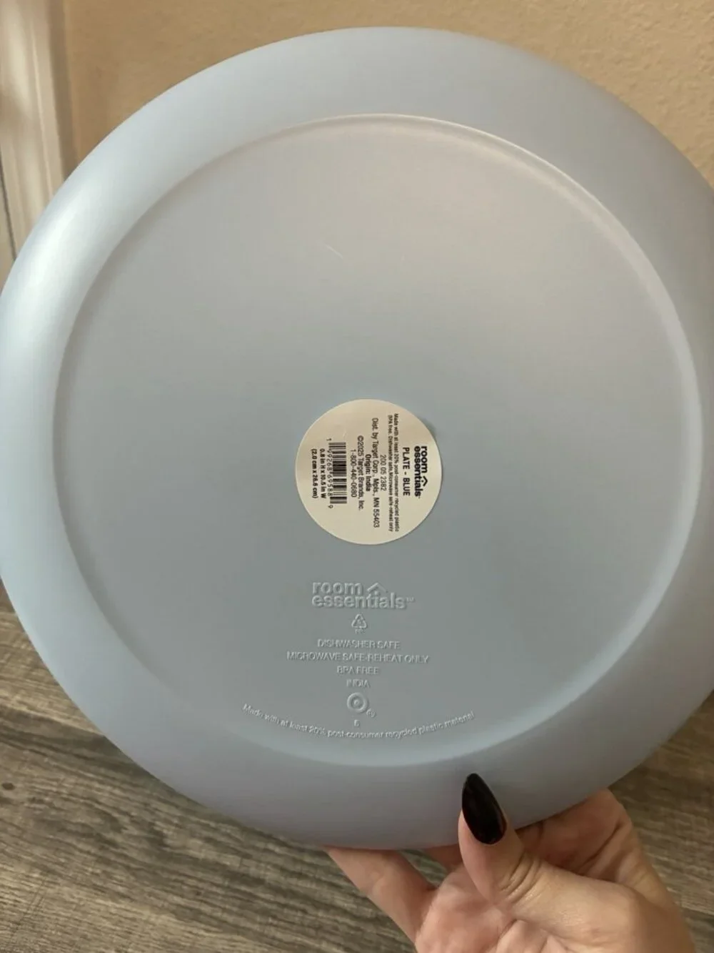 Room Essentials 10.5” Plastic Dinner Plates In Blue Set Of 12